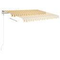  Ręcznie zwijana markiza z LED, 3,5x2,5 m, żółto-biała