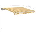  Ręcznie zwijana markiza z LED, 3,5x2,5 m, żółto-biała