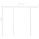  Ręcznie zwijana markiza z LED, 3,5x2,5 m, żółto-biała