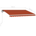  Ręcznie zwijana markiza z LED, 350x250 cm, pomarańczowo-brązowa