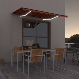  Ręcznie zwijana markiza z LED, 350x250 cm, pomarańczowo-brązowa