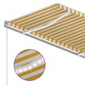  Ręcznie zwijana markiza z LED, 350 x 250 cm, żółto-biała