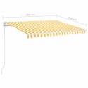  Ręcznie zwijana markiza z LED, 350 x 250 cm, żółto-biała