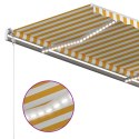 VidaXL Ręcznie zwijana markiza z LED, 4,5x3,5 m, żółto-biała