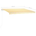  Ręcznie zwijana markiza z LED, 4,5x3 m, żółto-biała
