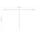 VidaXL Ręcznie zwijana markiza z LED, 450x350 cm, żółto-biała
