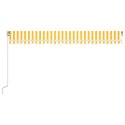  Ręcznie zwijana markiza z LED, 500x350 cm, żółto-biała