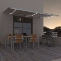  Ręcznie zwijana markiza z LED, 600 x 300 cm, kremowa