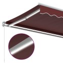  Ręcznie zwijana markiza z LED, burgundowa, 400x350 cm