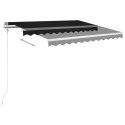  Ręcznie zwijana markiza z LED, 3,5x2,5 m, antracytowa