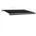  Ręcznie zwijana markiza z LED, 4,5x3 m, antracytowa