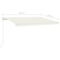  Ręcznie zwijana markiza z LED, 400 x 350 cm, kremowa