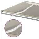  Ręcznie zwijana markiza z LED, 500 x 300 cm, kremowa