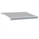  Ręcznie zwijana markiza z LED, antracytowo-biała, 350x250 cm