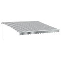  Ręcznie zwijana markiza z LED, antracytowo-biała, 400x350 cm
