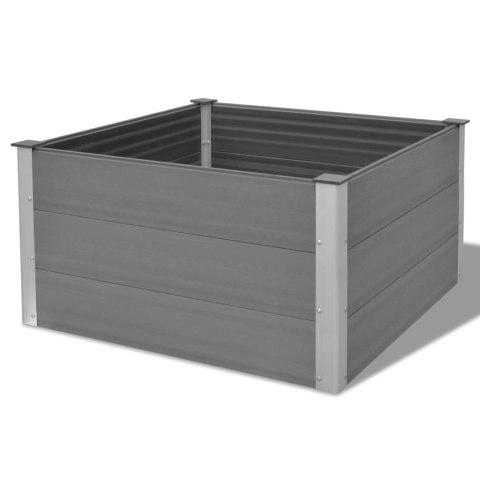 Podwyższona donica ogrodowa, WPC, 100x100x54 cm, szara Podwyższona donica ogrodowa, WPC, 100x100x54 cm, szara