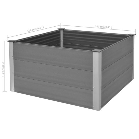 Podwyższona donica ogrodowa, WPC, 100x100x54 cm, szara Podwyższona donica ogrodowa, WPC, 100x100x54 cm, szara