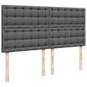 VidaXL Łóżko kontynentalne z materacem, ciemnoszara tkanina 200x200 cm