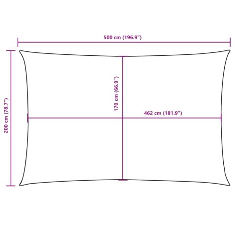 VidaXL Prostokątny żagiel ogrodowy, tkanina Oxford, 2x5 m, antracyt VidaXL Prostokątny żagiel ogrodowy, tkanina Oxford, 2x5 m, antracyt