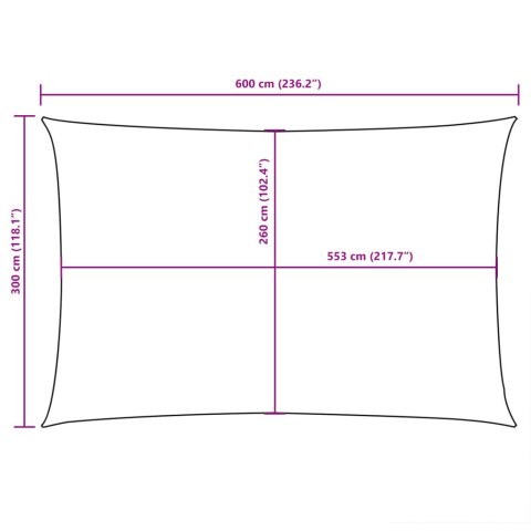 VidaXL Żagiel ogrodowy, tkanina Oxford, prostokątny, 3x6 m, antracyt VidaXL Żagiel ogrodowy, tkanina Oxford, prostokątny, 3x6 m, antracyt