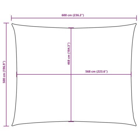 VidaXL Prostokątny żagiel ogrodowy, tkanina Oxford, 5x6 m, beżowy VidaXL Prostokątny żagiel ogrodowy, tkanina Oxford, 5x6 m, beżowy