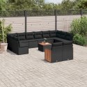 VidaXL 13-cz. zestaw mebli do ogrodu, poduszki, czarny, rattan PE