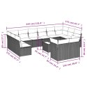 VidaXL 13-cz. zestaw mebli do ogrodu, poduszki, czarny, rattan PE