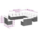 VidaXL 13-cz. zestaw mebli do ogrodu, poduszki, czarny, rattan PE