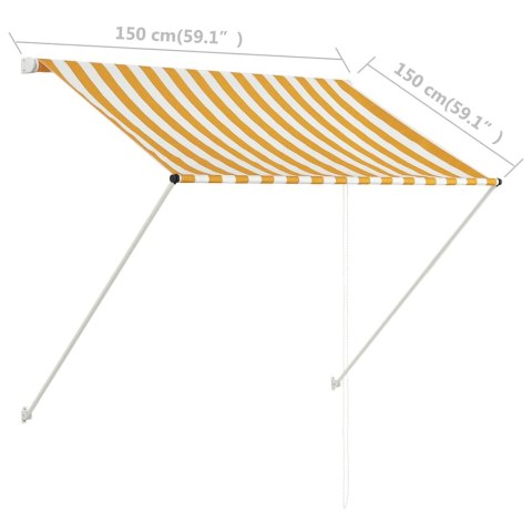 Markiza zwijana, 150 x 150 cm, żółto-biała Markiza zwijana, 150 x 150 cm, żółto-biała
