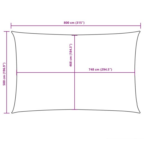VidaXL Prostokątny żagiel ogrodowy, tkanina Oxford, 5x8 m, beżowy VidaXL Prostokątny żagiel ogrodowy, tkanina Oxford, 5x8 m, beżowy