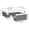 VidaXL 14-cz. zestaw mebli ogrodowych z poduszkami, mieszany beż