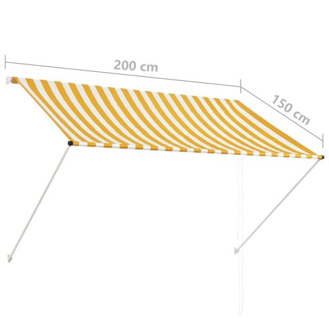 Markiza zwijana, 200 x 150 cm, żółto-biała Markiza zwijana, 200 x 150 cm, żółto-biała