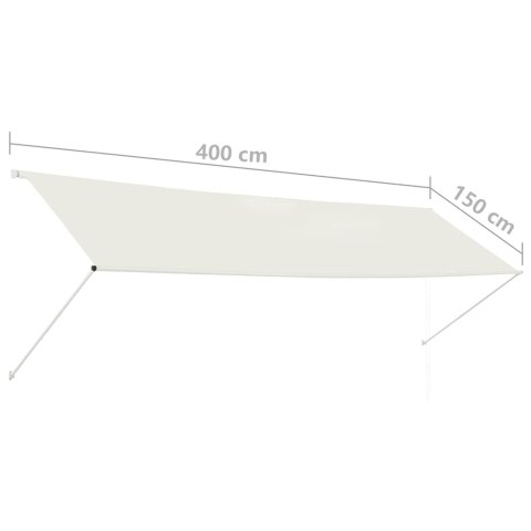 Markiza zwijana, 400 x 150 cm, kremowa Markiza zwijana, 400 x 150 cm, kremowa