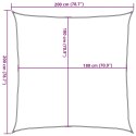  Żagiel przeciwsłoneczny, 160 g/m², czarny, 2x2 m, HDPE
