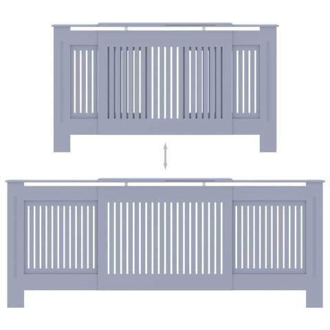 VidaXL Osłona na kaloryfer, MDF, szara, 205 cm VidaXL Osłona na kaloryfer, MDF, szara, 205 cm
