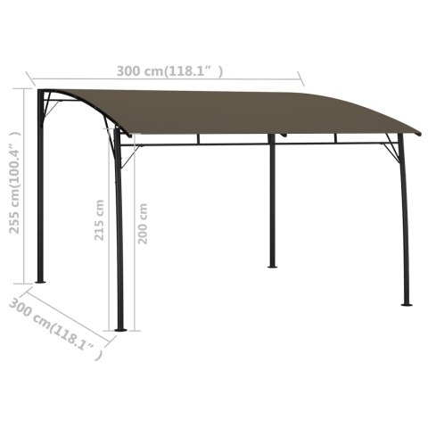 Zadaszenie ogrodowe, 3 x 3 x 2,55 m, kolor taupe Zadaszenie ogrodowe, 3 x 3 x 2,55 m, kolor taupe
