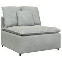  Sofa modułowa z podnóżkiem i poduszkami Velvet Light Grey