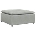  Sofa modułowa z podnóżkiem i poduszkami Velvet Light Grey