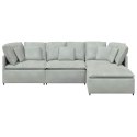  Sofa modułowa z podnóżkiem i poduszkami Velvet Light Grey