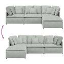 Sofa modułowa z podnóżkiem i poduszkami Velvet Light Grey