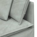  Sofa modułowa z podnóżkiem i poduszkami Velvet Light Grey