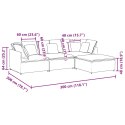 Sofa modułowa z podnóżkiem i poduszkami Velvet Light Grey