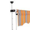  Markiza zwijana ręcznie, 400 cm, żółto-niebieskie pasy