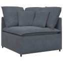  Sofa modułowa z podnóżkiem i poduszkami aksamitna ciemnoszara