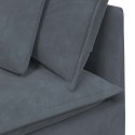  Sofa modułowa z podnóżkiem i poduszkami aksamitna ciemnoszara