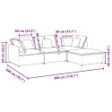  Sofa modułowa z podnóżkiem i poduszkami aksamitna ciemnoszara