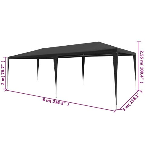 Namiot imprezowy, 3 x 6 m, PE, antracytowy Namiot imprezowy, 3 x 6 m, PE, antracytowy
