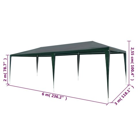 Namiot imprezowy, 3 x 6 m, PE, zielony Namiot imprezowy, 3 x 6 m, PE, zielony