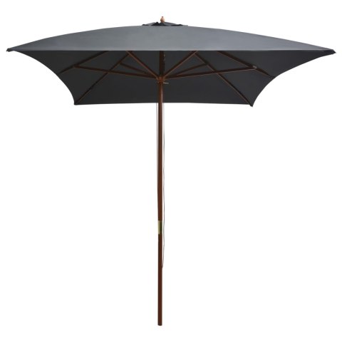 Parasol ogrodowy na drewnianym słupku, 200x300 cm, antracytowy Parasol ogrodowy na drewnianym słupku, 200x300 cm, antracytowy
