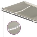  Ręcznie zwijana markiza z LED, 4,5x3 m, kremowa